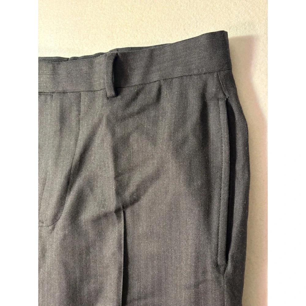 Brooks Brothers 346 Men Wool Stretch Dress Pants 32x29 Gray Herringbone Straight